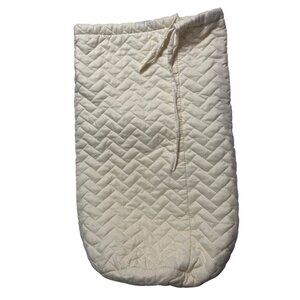 Quilted Yellow Drawstring Pouch 16"x10" Soft Cotton Storage Bag Household Items